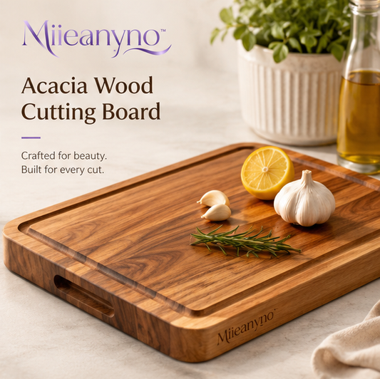Miieanyno™ Acacia Wood Cutting Board with Juice Groove